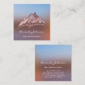 カスタムロゴハウス実在エステート代理ホームバラ スクエア名刺 (正面/裏面)