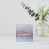 カスタムロゴハウス実在エステート代理ホーム赤面 スクエア名刺 (スタンド正面)