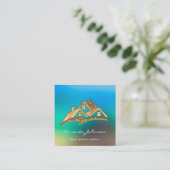 カスタムロゴハウス実在エステート代理金ゴールドカスタム スクエア名刺 (スタンド正面)