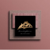 カスタムロゴハウス実在エステート代理金ゴールドブラック スクエア名刺