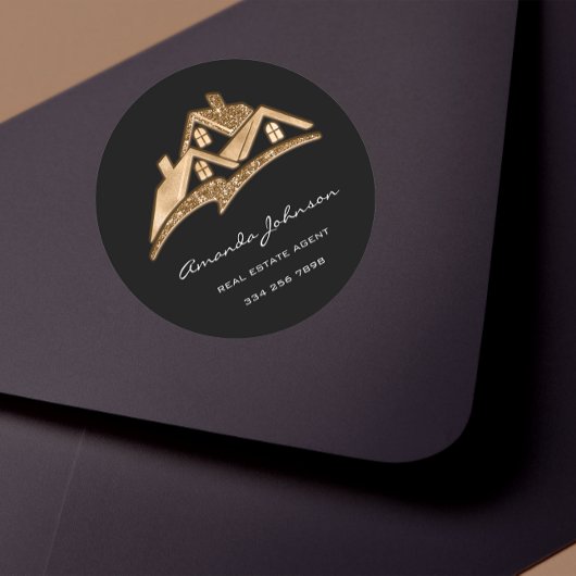 カスタムロゴハウス実在エステート金ゴールドブラックSqu ラウンドシール
