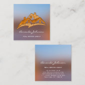 カスタムロゴハウス実在エステートAgentホームコーラルVIP スクエア名刺 (正面/裏面)