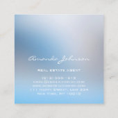 カスタムロゴハウス実在エステートAgentホームピンクブルー スクエア名刺 (裏面)