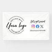 カスタムロゴバナー ソーシャルメディアウェブサイトを始めましょう 横断幕 (横)