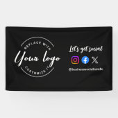 カスタムロゴバナー ソーシャルメディアウェブサイトを始めましょう 横断幕 (横)