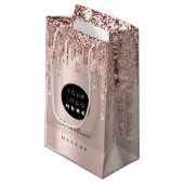 カスタムロゴバラ赤面グリッタードライブ名 スモールペーパーバッグ (正面アングル)