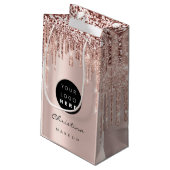 カスタムロゴバラ赤面グリッタードライブ名 スモールペーパーバッグ (裏面アングル)