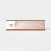 カスタムロゴバラ金ゴールドプロフェッショナル デスクネームプレート (正面)