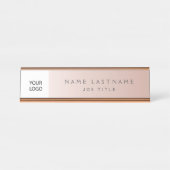 カスタムロゴバラ金ゴールドプロフェッショナル デスクネームプレート (正面)