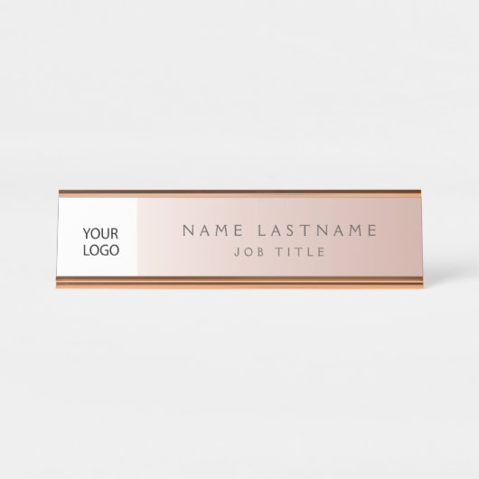 カスタムロゴバラ金ゴールドプロフェッショナル デスクネームプレート (正面)