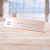 カスタムロゴバラ金ゴールドプロフェッショナル デスクネームプレート