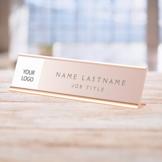 カスタムロゴバラ金ゴールドプロフェッショナル デスクネームプレート