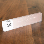 カスタムロゴバラ金ゴールドプロフェッショナル デスクネームプレート (側面)