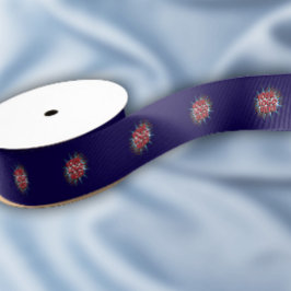 カスタムロゴパターンブループロモーション1.5インチ グログランリボン