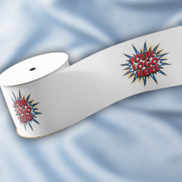 カスタムロゴパターンホワイトプロモーション3" グログランリボン