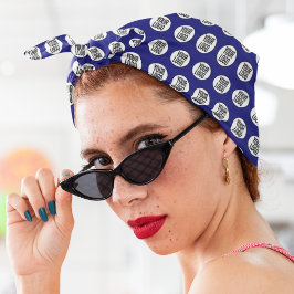 カスタムロゴパターン真夜中の青パーソナライズされた バンダナ