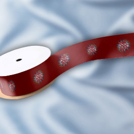 カスタムロゴパターン赤プロモーション1.5インチ サテンリボン