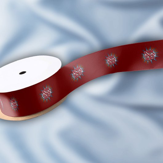 カスタムロゴパターン赤プロモーション1.5インチ サテンリボン