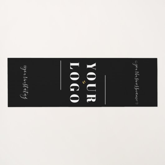 カスタムロゴパーソナライズされたビジネス白黒ヨガ ヨガマット (裏面(横))