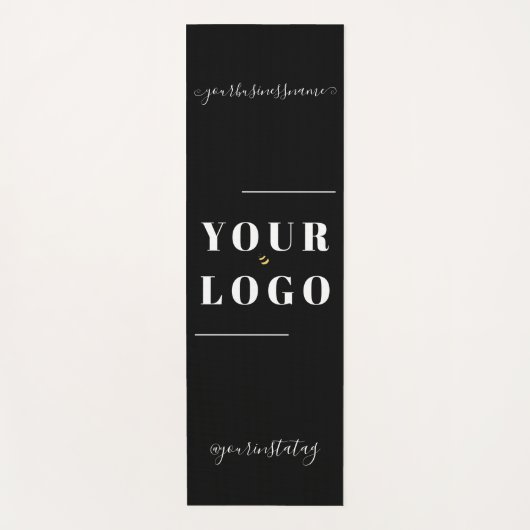 カスタムロゴパーソナライズされたビジネス白黒ヨガ ヨガマット (正面)