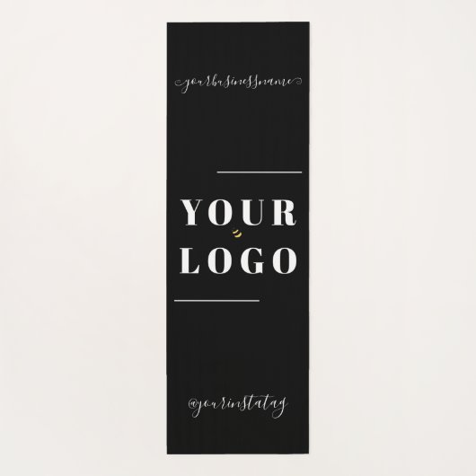 カスタムロゴパーソナライズされたビジネス白黒ヨガ ヨガマット (裏面)