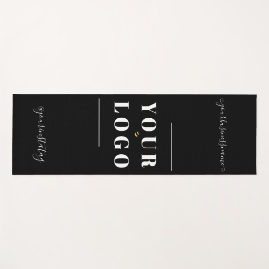 カスタムロゴパーソナライズされたビジネス白黒ヨガ ヨガマット (正面(横))