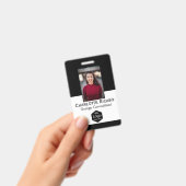 カスタムロゴパーソナライズされたビジネス赤白黒白 バッジ (手持ち)