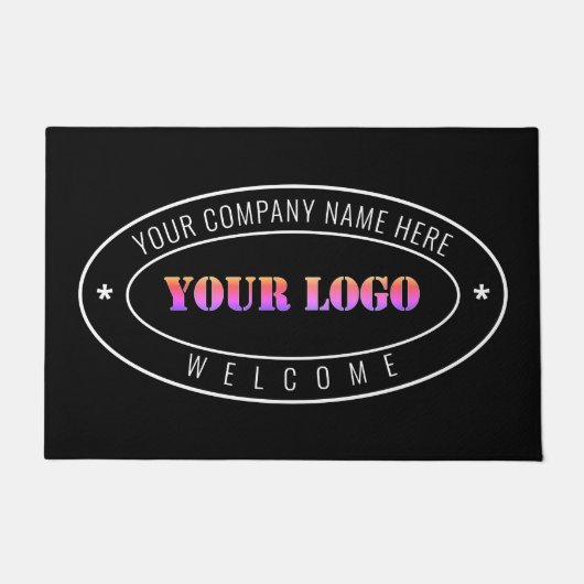 カスタムロゴパーソナライズされたBusiness Office – ようこそ ドアマット (正面)