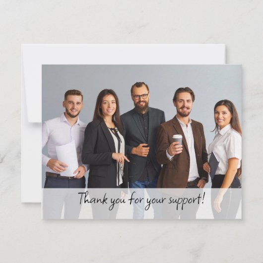 カスタムロゴビジネスありがとう会社名フォト ノートカード (裏面)