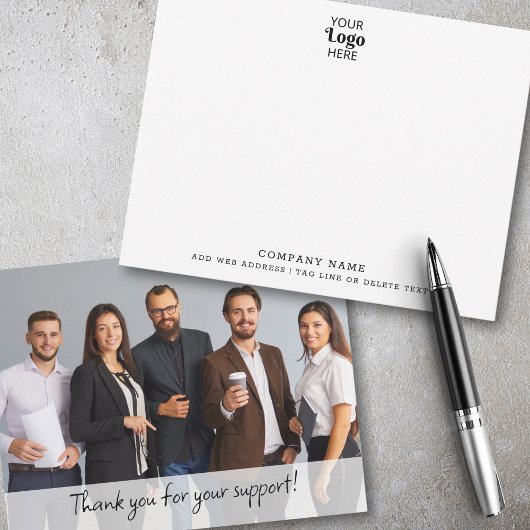 カスタムロゴビジネスありがとう会社名フォト ノートカード