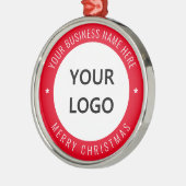 カスタムロゴビジネスオフィスクリスマスお祝い メタルオーナメント (左)