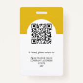 カスタムロゴビジネススタッフ写真セキュリティイエロー バッジ (裏面)