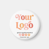 カスタムロゴビジネスソーシャルメディアのプロモーション マグネット (正面)