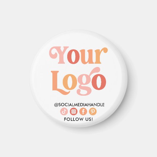 カスタムロゴビジネスソーシャルメディアのプロモーション マグネット (正面)