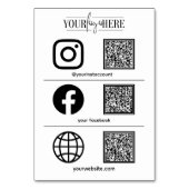 カスタムロゴビジネスソーシャルメディアの看板テーブルカード テーブルナンバー (正面)