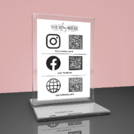 カスタムロゴビジネスソーシャルメディアの看板テーブルカード テーブルナンバー