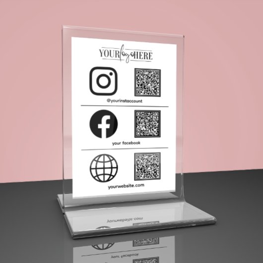 カスタムロゴビジネスソーシャルメディアの看板テーブルカード テーブルナンバー