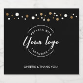 カスタムロゴビジネス企業の紙吹雪ありがとう スパークリングワインラベル (シングルラベル)