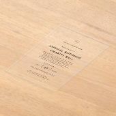 カスタムロゴビジネス会社ディナーパーティーイベント アクリル招待状 (レイダウン)