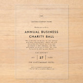 カスタムロゴビジネス会社ディナーパーティーイベント アクリル招待状 (正面)