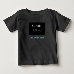 カスタムロゴビジネス会社ブラック ベビーTシャツ