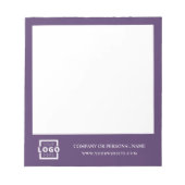 カスタムロゴビジネス会社ブランドギフトパープル ノートパッド (正面)