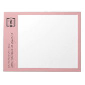 カスタムロゴビジネス会社ブランドギフトピンク ノートパッド (正面)