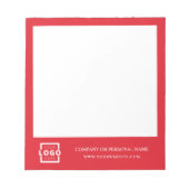 カスタムロゴビジネス会社ブランドギフトレッド ノートパッド (正面)