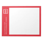 カスタムロゴビジネス会社ブランドギフトレッド ノートパッド (正面)