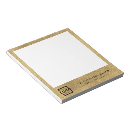 カスタムロゴビジネス会社販促ギフト金ゴールド ノートパッド (アングル)