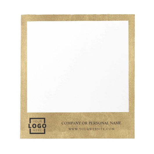 カスタムロゴビジネス会社販促ギフト金ゴールド ノートパッド (正面)