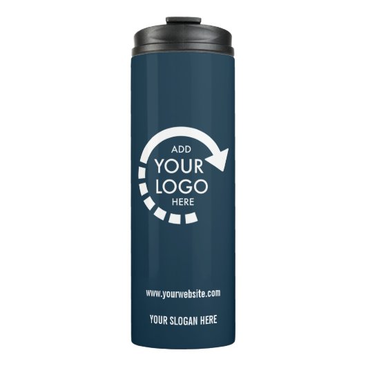 カスタムロゴビジ企業のネス |ネイビーブルー タンブラー (正面)