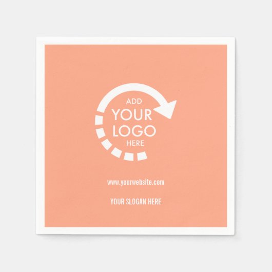 カスタムロゴビジ企業のネス |ピーチサンゴ スタンダードカクテルナプキン (正面)