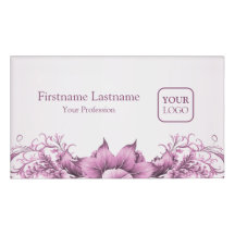 カスタムロゴピンクの花のエレガント枠